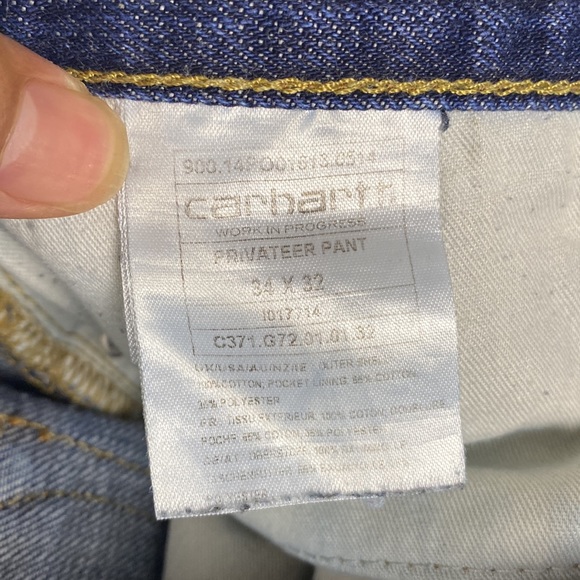 CARHARTT PRIVATEER PANT SELVEDGE DENIM JEANS MENS SIZE 34 - Picture 7 of 12